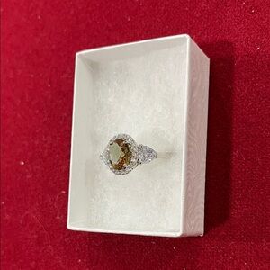 Elegant Women's Silver Ring with Gold Accent